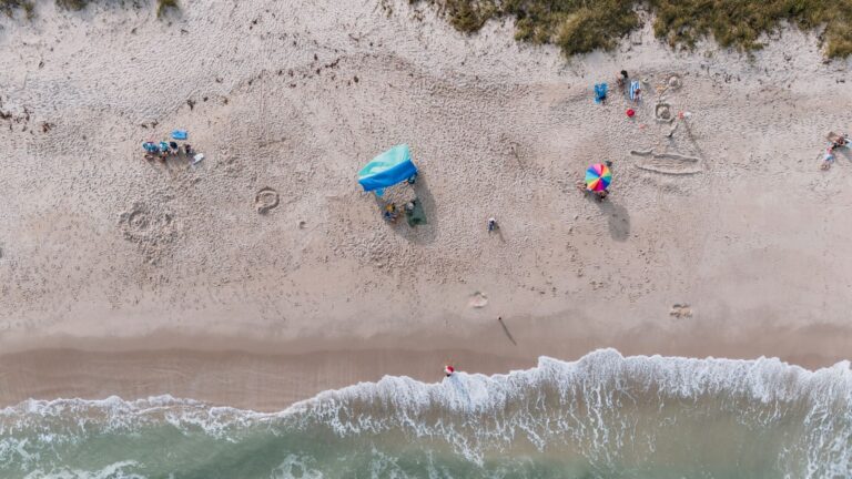 Fort Pierce beach from above, on the Treasure Coast a few miles north of Port St. Lucie.